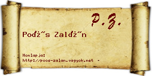 Poós Zalán névjegykártya
