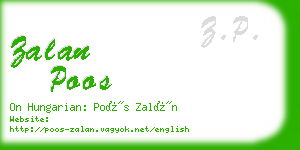 zalan poos business card